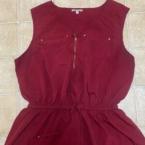 M P H Collection Elegant Burgundy Sleeveless Mini Dress Size 1X